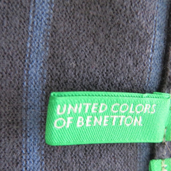 Benetton Men's X-Small Knit Cardigan Blue Striped - Picture 3 of 3